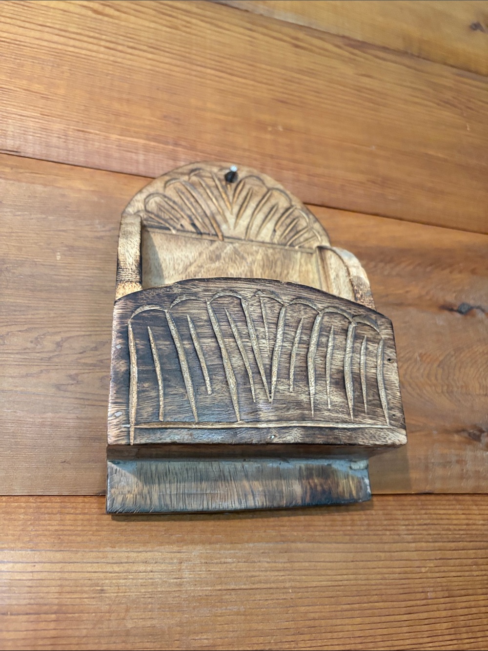 Hand-carved Wooden Letter/Mail Holder